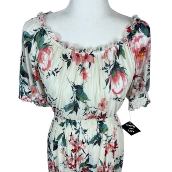 Anthropologie Kate & Lily Cream Floral Dress Size 6 NWT - Picture 2 of 8